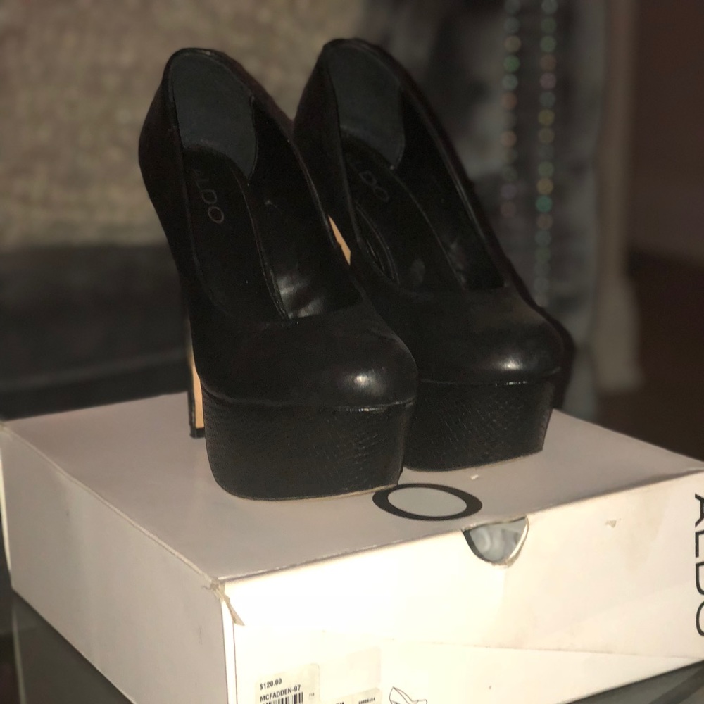 Aldo Black Platform Heels
